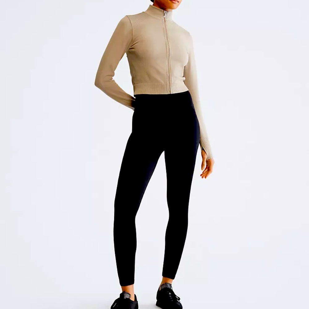 Calvin Klein Performance Mock Neck Zip Jacket | Tan | Size M